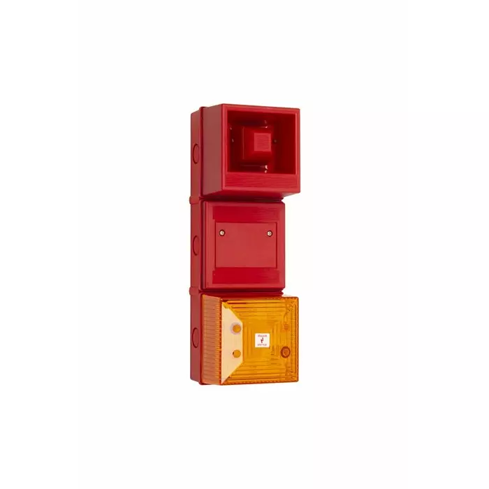 Clifford Snell YL4IS Series Amber Sounder Beacon 18 to 24 V DC IP65 Fixed Mount 100 dB at 1 m, YL4/ISC/T4/A/RN