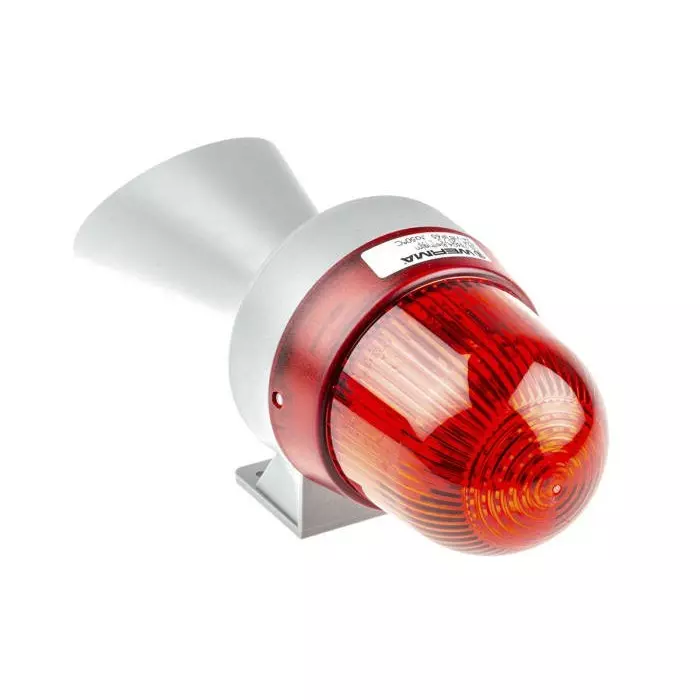 Werma Sounder Beacon 424 Series Red Horn 24 V AC/DC IP65 Wall Mount 98dB at 1 Metre, 424.120.75