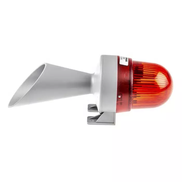 Werma Sounder Beacon 424 Series Red Horn 24 V AC/DC IP65 Wall Mount 98dB at 1 Metre, 424.120.75