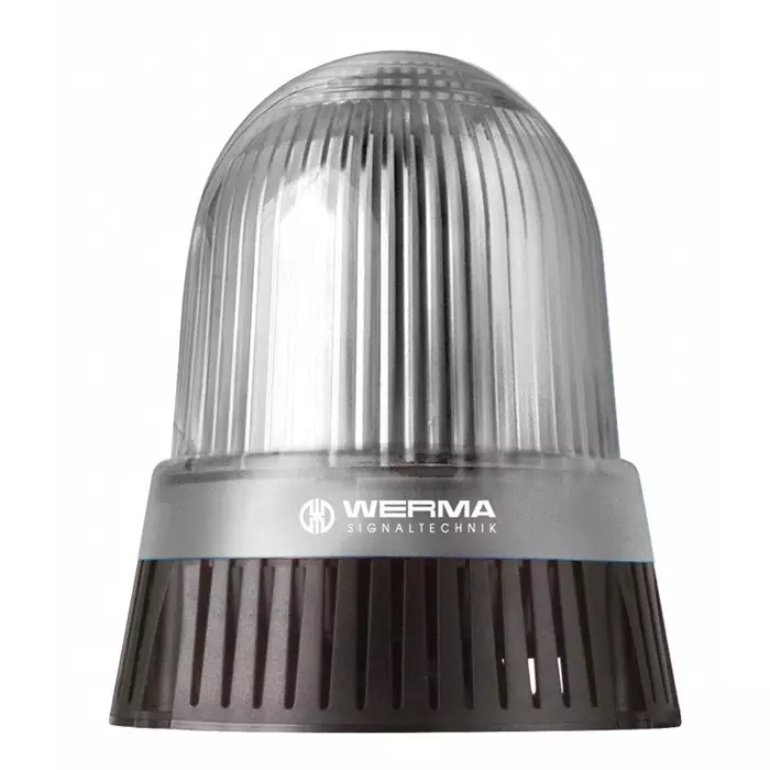 Werma Sounder Beacon 431 Series Clear 115-230 V IP65 Base Mount 98dB at 1 Metre, 431.400.60