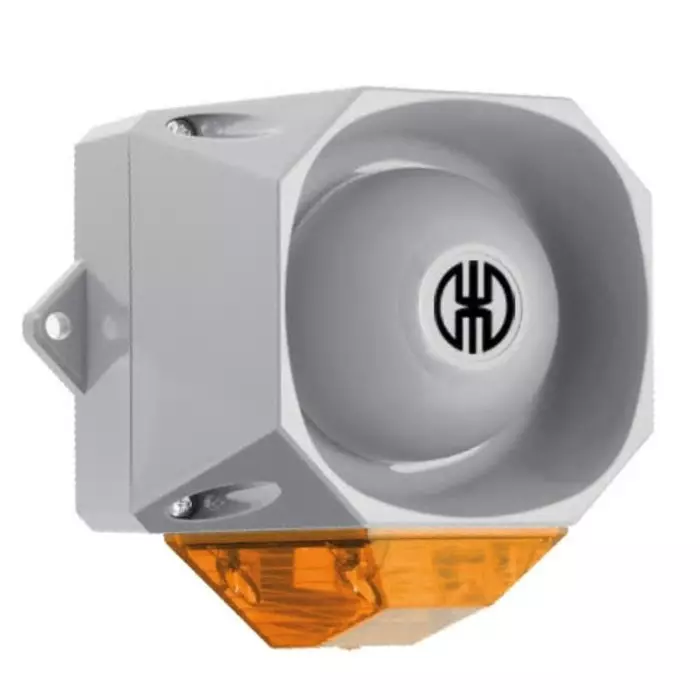 Werma Sounder Beacon 439 Series Yellow 115-230 V IP65 Wall Mount 98dB at 1 Metre, 439.130.68