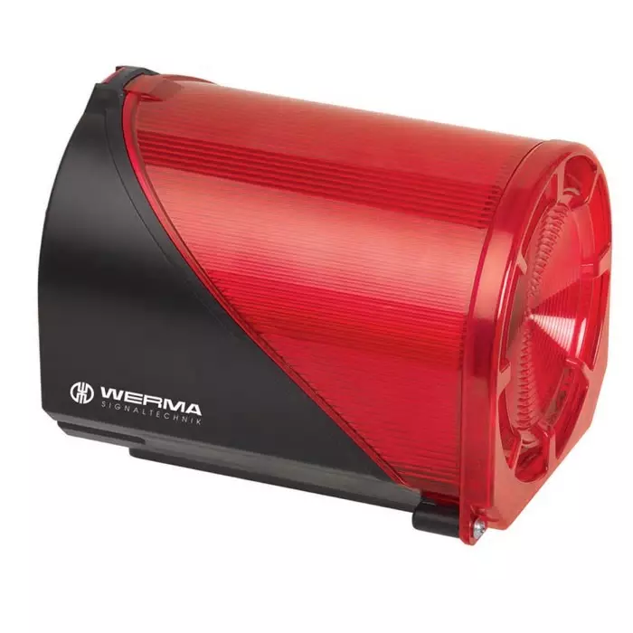 Werma Sounder Beacon 444 Series Red 115 V IP65 Base Mount Wall 98dB at 1 Metre, 444.100.67