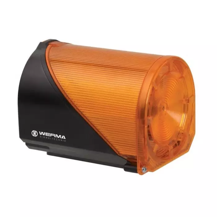 Werma Sounder Beacon 444 Series Yellow 230 V IP65 Base Mount Wall 98dB at 1 Metre, 444.300.68