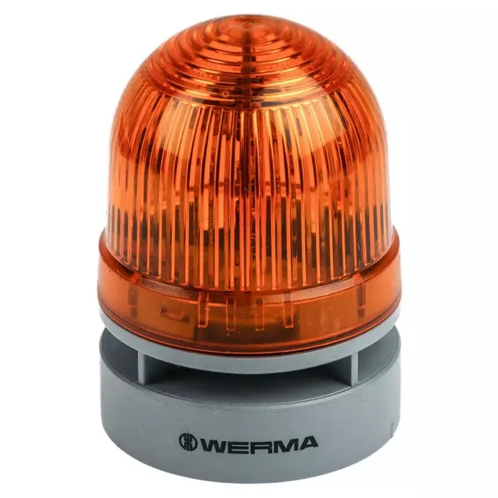 Werma Sounder Beacon EvoSIGNAL Mini Series Yellow 115-230 V AC IP66 Base Mount 95dB at 1 Metre, 460.310.60