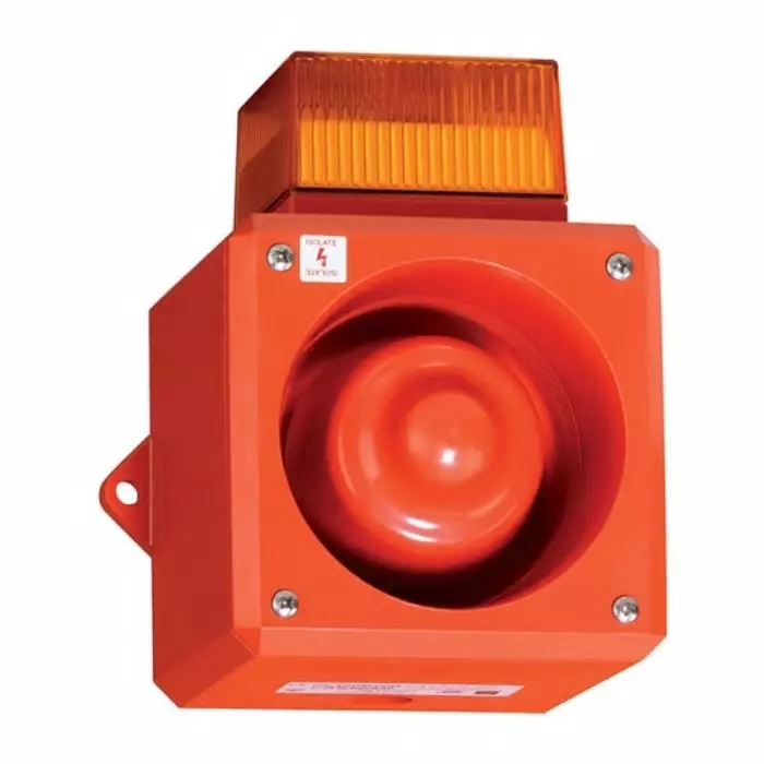 Clifford Snell YL5IS Series Amber Sounder Beacon 12 to 24 V DC IP65 Fixed Mount 105 dB at 1 m, YL5/ISC/T4/A/RF