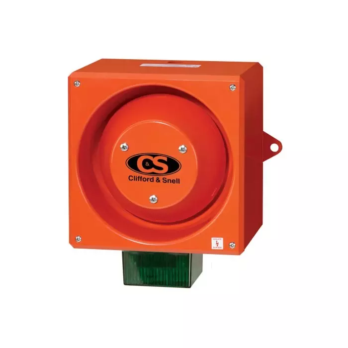 Clifford Snell YL80 Series Green Sounder Beacon 24 V DC IP66 Side Mount 116 dB at 1 m, YL80/D50/G/RF/WR