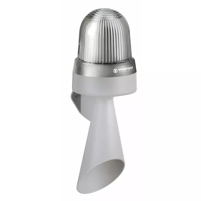 Werma Sounder Beacon 435 Series Clear Horn 24 V IP65 Wall Mount 114dB at 1 Metre, 435.400.75