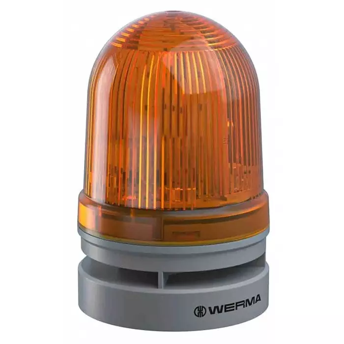 Werma Sounder Beacon EvoSIGNAL Mini Series Yellow 12-24 V AC/DC IP66 Base Mount 110dB at 1 Metre, 461.310.70
