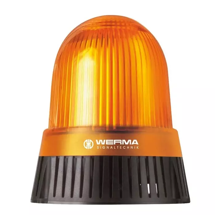 Werma Sounder Beacon 431 Series Yellow 24 V IP65 Base Mount 114dB at 1 Metre, 431.300.75