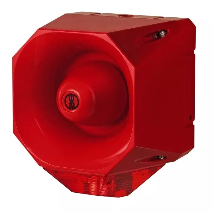 Werma Sounder Beacon 442 Series Red 115-230 V IP65 Wall Mount 98dB at 1 Metre, 442.010.68