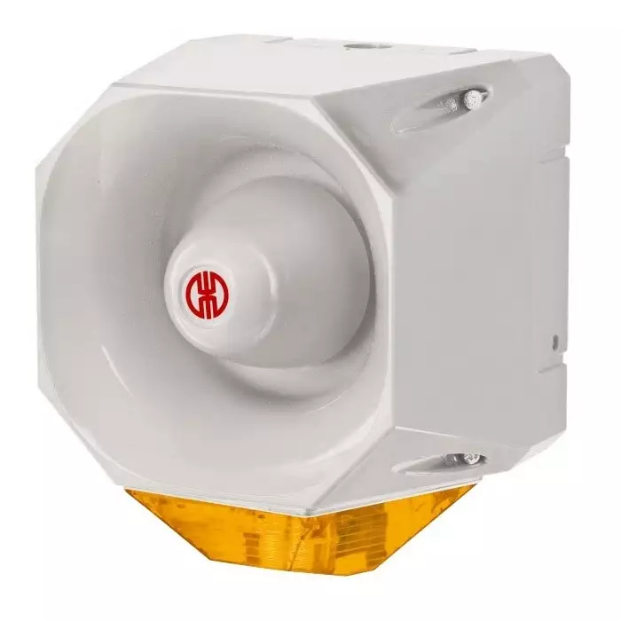 Werma Sounder Beacon 442 Series Yellow 115-230 V IP65 Wall Mount 98dB at 1 Metre, 442.130.68