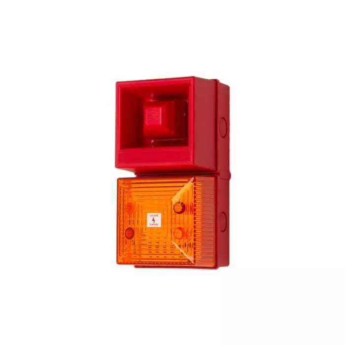 Clifford Snell YL40 Series Amber Sounder Beacon 24 V DC IP65 Wall Mount 108 dB at 1 m, YL40/DL/A/25/RN/WR(2)