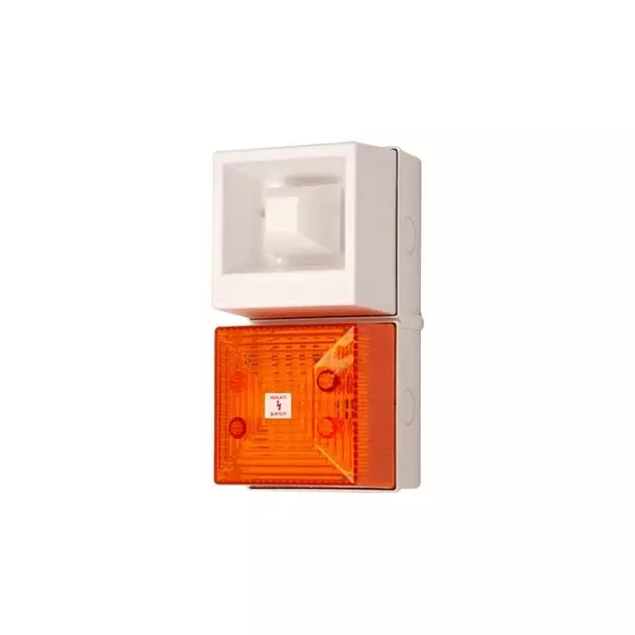 Clifford Snell YL40 Series Amber Sounder Beacon 24 V DC IP65 Wall Mount 108 dB at 1 m, YL40/DL/A/25/WN/WR