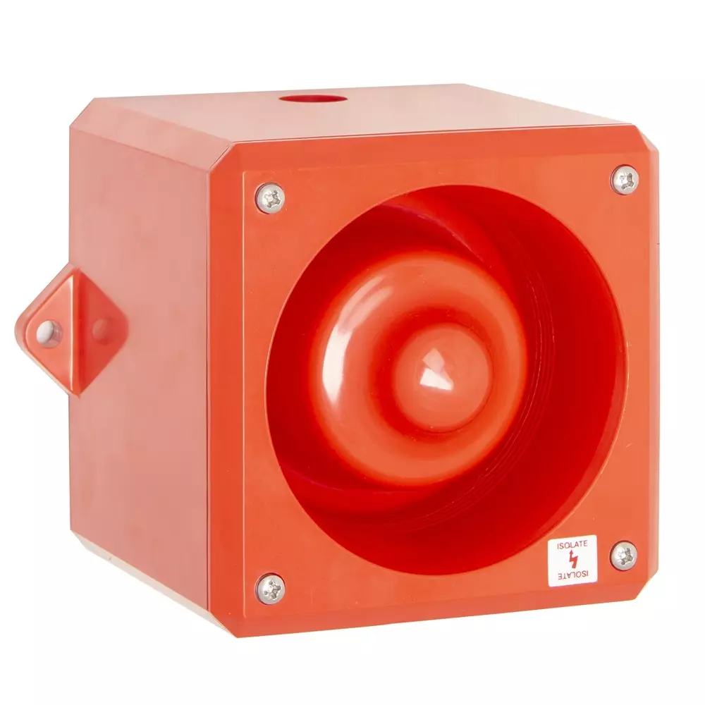 RS PRO Multi-Tone Alarm Sounder Selectable 32 Tones IP66 Red Flame Retardant ABS Plastic 169 mm, 2864196