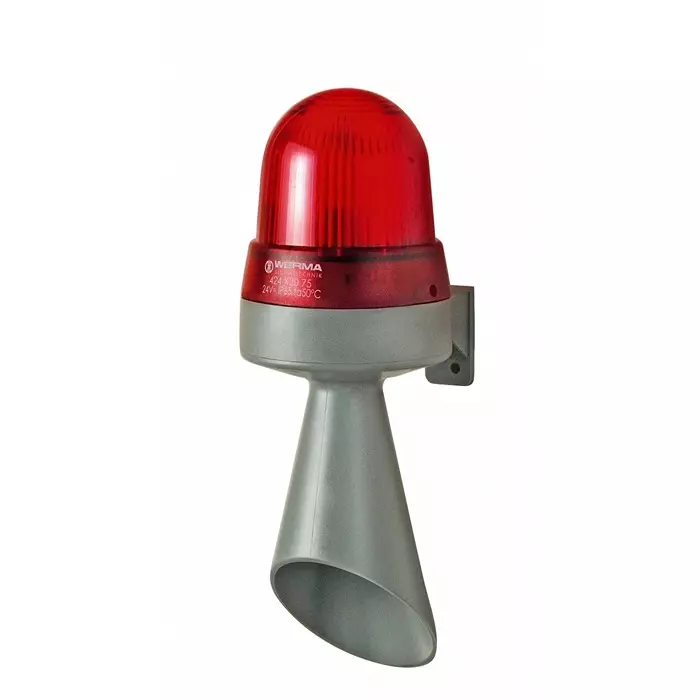 Werma Sounder Beacon 424 Series Red Horn 115 V IP65 Wall Mount 98dB at 1 Metre, 424.120.67