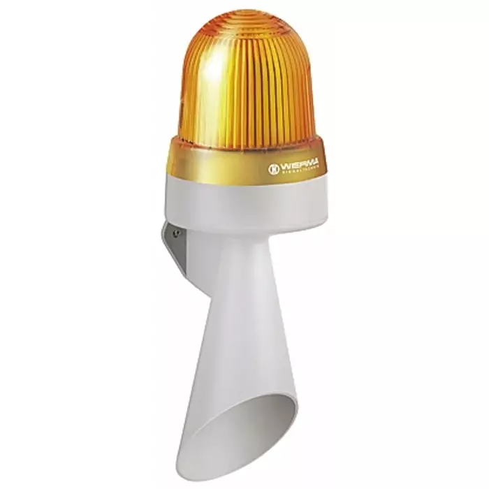 Werma Sounder Beacon Yellow Horn 10-48 V AC IP65 Wall Mount 108dB at 1 Metre, 435.300.70