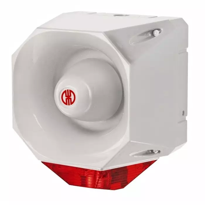 Werma Sounder Beacon 442 Series Red 115-230 V IP65 Wall Mount 98dB at 1 Metre, 442.110.68