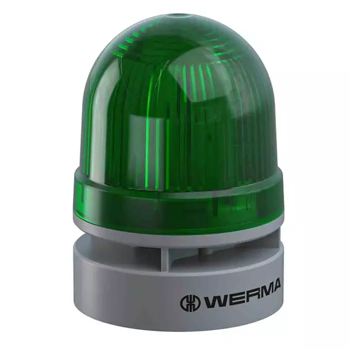 Werma Sounder Beacon EvoSIGNAL Mini Series Green 115-230 V AC IP66 Base Mount 95dB at 1 Metre, 460.210.60