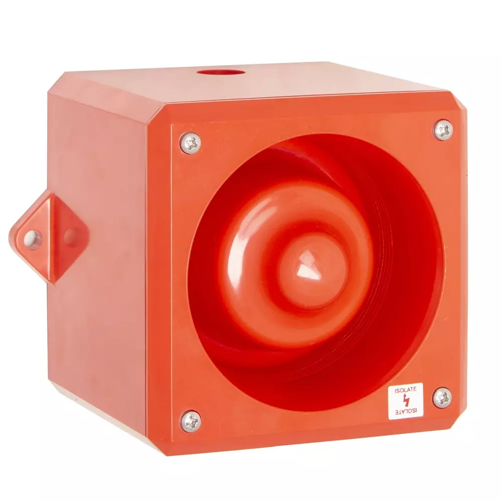 RS PRO Multi-Tone Alarm Sounder Selectable Tones 32 Tones IP66 Red 169 mm, 2864195