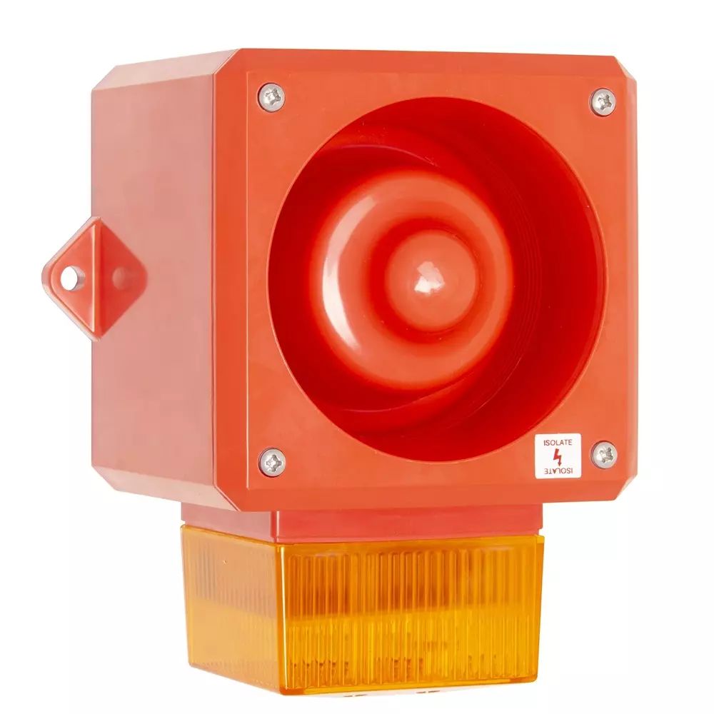 RS PRO Multi-Tone Alarm Sounder 32 Tones IP66 Red Flame Retardant ABS Plastic 169 mm, 2864199