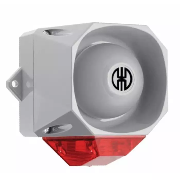 Werma Sounder Beacon 439 Series Red 115-230 V IP65 Wall Mount 98dB at 1 Metre, 439.110.68
