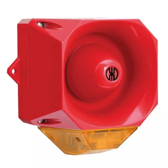 Werma Sounder Beacon 441 Series Red/Yellow 230 V IP65 Wall Mount 98dB at 1 Metre, 441.030.68