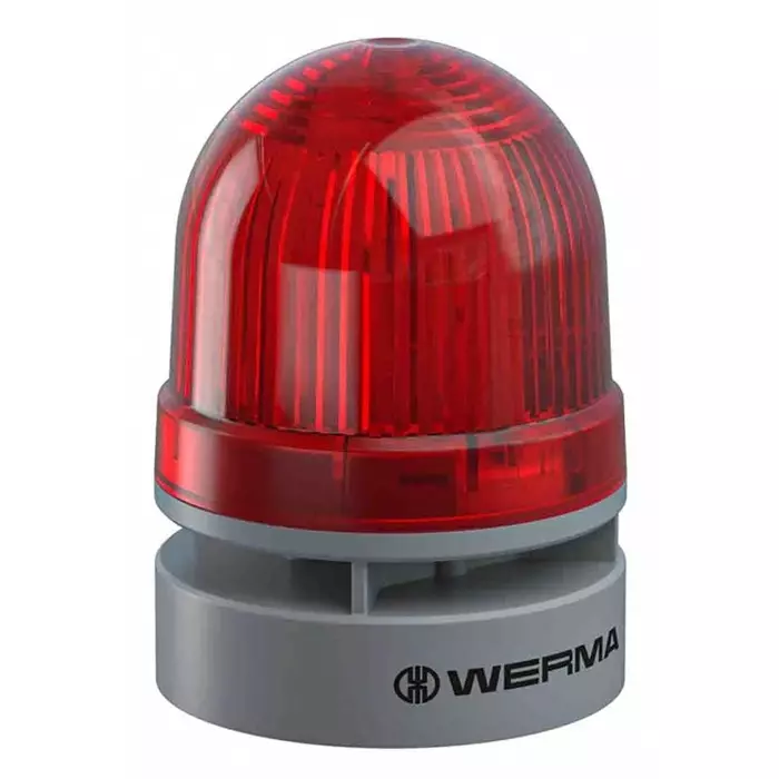 Werma Sounder Beacon EvoSIGNAL Mini Series Red 12 V AC/DC IP66 Base Mount 95dB at 1 Metre, 460.120.74