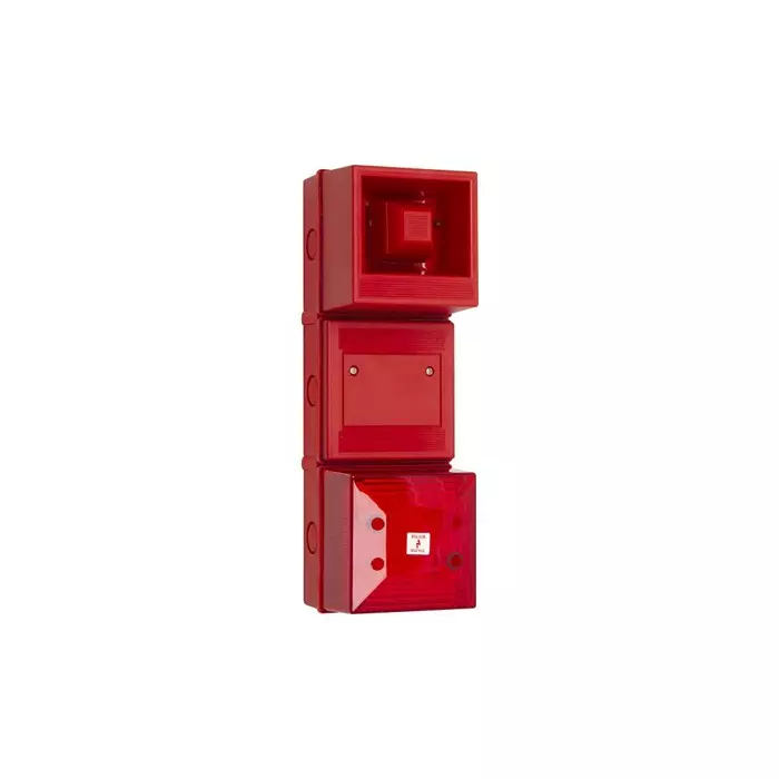 Clifford Snell YL4IS Series Red Sounder Beacon 18 to 24 V DC IP65 Fixed Mount 100 dB at 1 m, YL4/ISC/T4/R/RN