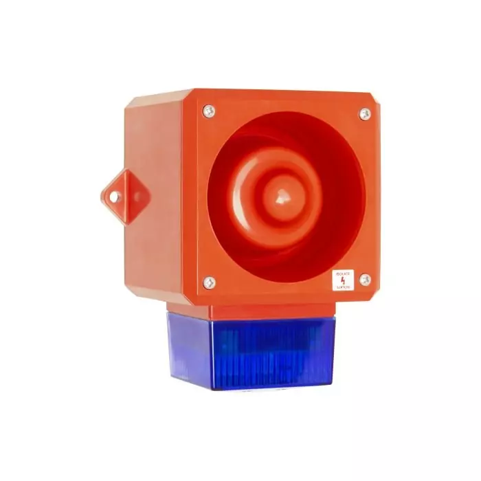 Clifford Snell YL50 Series Blue Sounder Beacon 115 V AC IP66 Fixed Mount 112 dB at 1 m, YL50/L50/B/RF/WR
