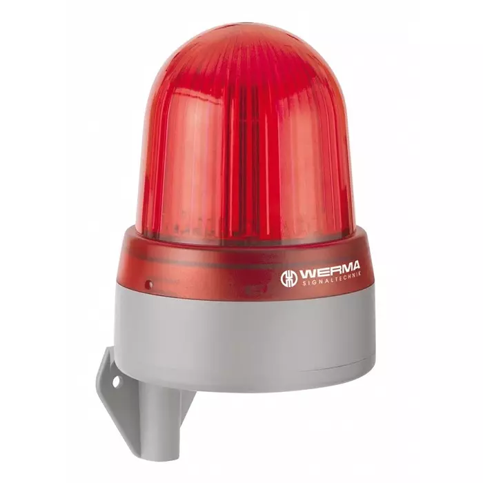 Werma Sounder Beacon 432 Series Red LED 24 V AC/DC IP65 Wall Mount 108dB at 1 Metre, 432.100.75