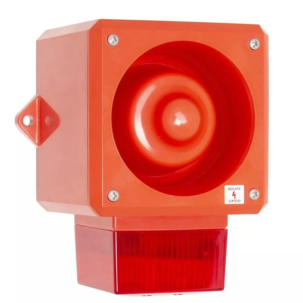 RS PRO Multi-Tone Alarm Sounder 32 Selectable Tones 32 Tones IP66 Red Flame Retardant ABS Plastic 169 mm, 2864201