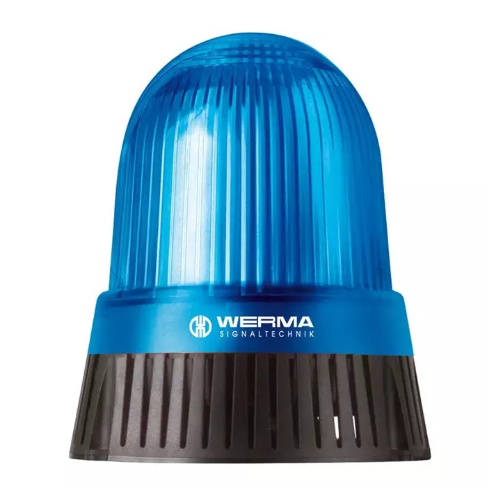 Werma Sounder Beacon 431 Series Blue 115-230 V IP65 Base Mount 98dB at 1 Metre, 431.500.60