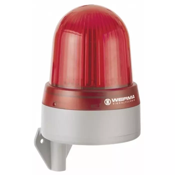 Werma Sounder Beacon 433 Series Red 115-230 V AC IP65 Bracket Mount 112dB at 1 Metre, 433.100.60