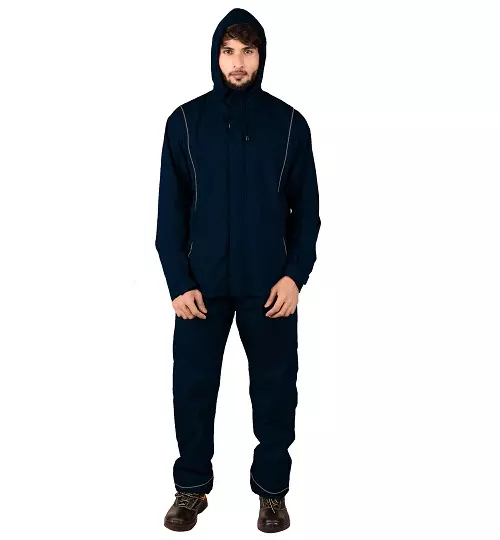 Mallcom STRATUS Polyester 1000 mm Rainwear Pant and Jacket Set Navy Blue Size XL