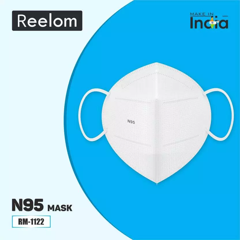 Reelom RM-1122 N95 5 Layer Protaction Earloop Cloth Mask White (Pack of 20)