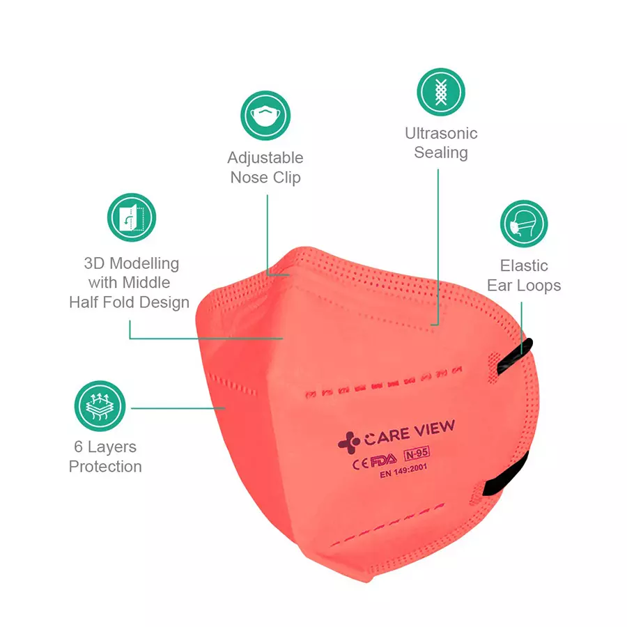 CARE VIEW CV1221-R-3 N95 Protective Mask (Pack of 3)