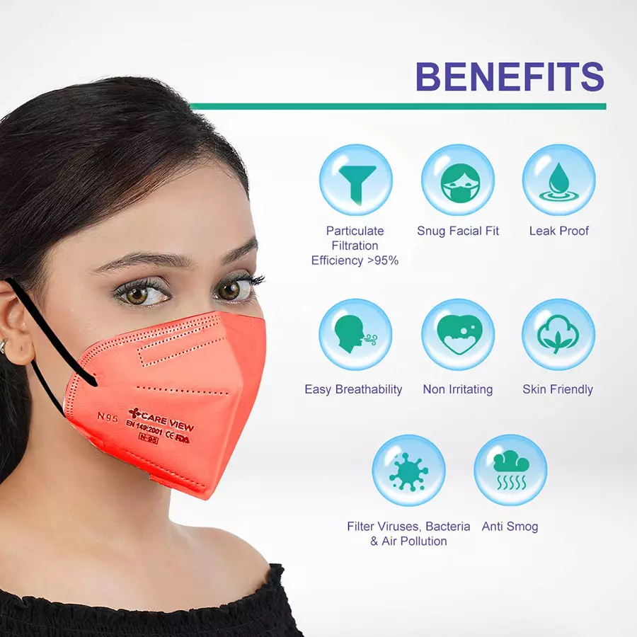 CARE VIEW CV1221-R-3 N95 Protective Mask (Pack of 3)
