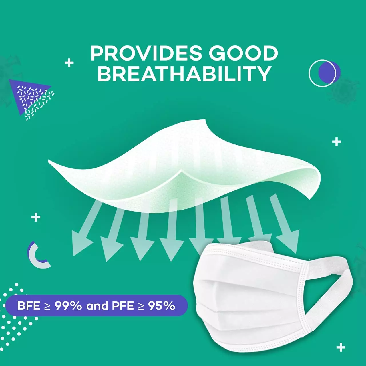 CARE VIEW CV-3PLY-WHITE-SF-100 Disposable Mask ( Pack of 100)