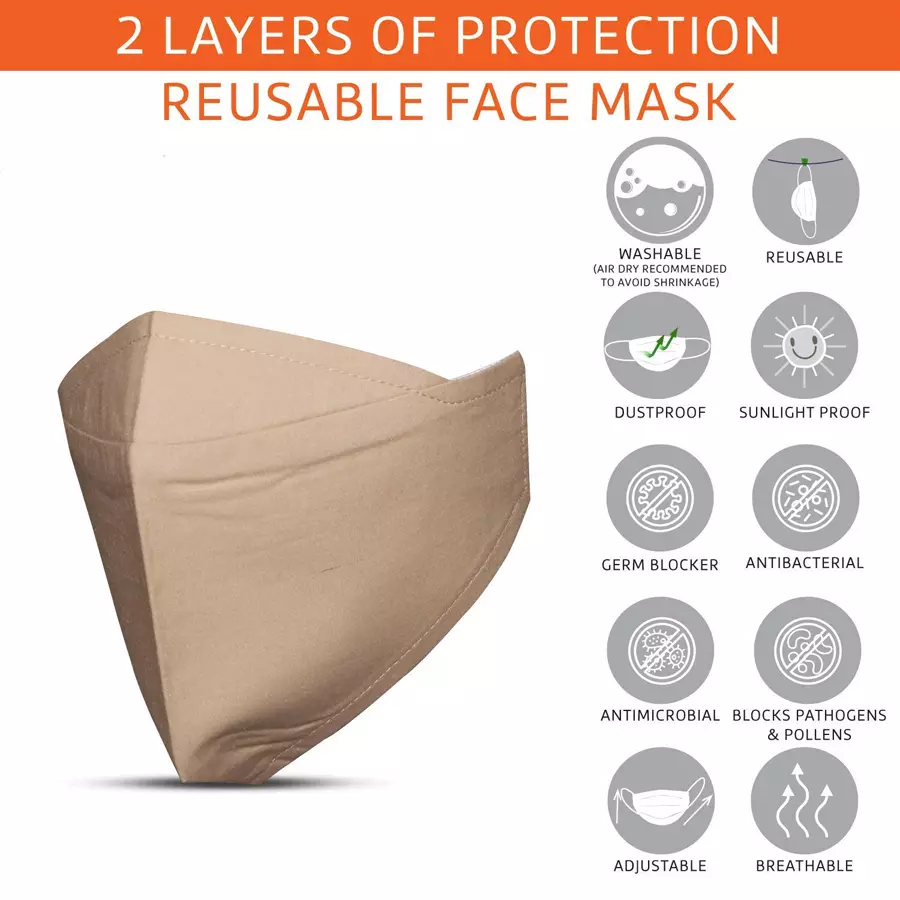 Oriley ORURM20 Multilayer Unisex Reusable Face Mask (Pack of 6 Pcs)