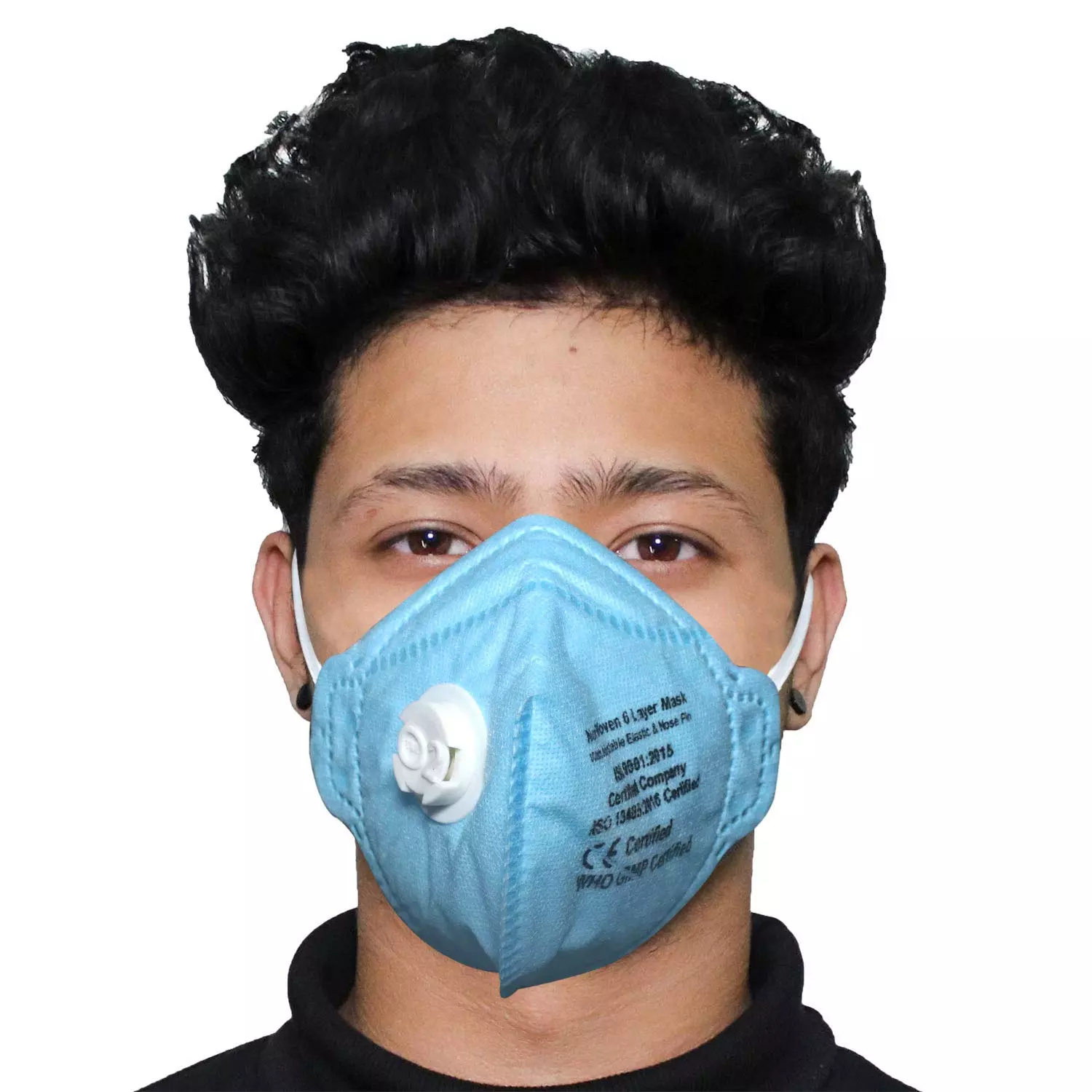 Buy Thump TH5181 6 Layer O2 Face Mask with Filter Valve Sky Blue (Pack of 2 Pcs) from Industrybuying.com