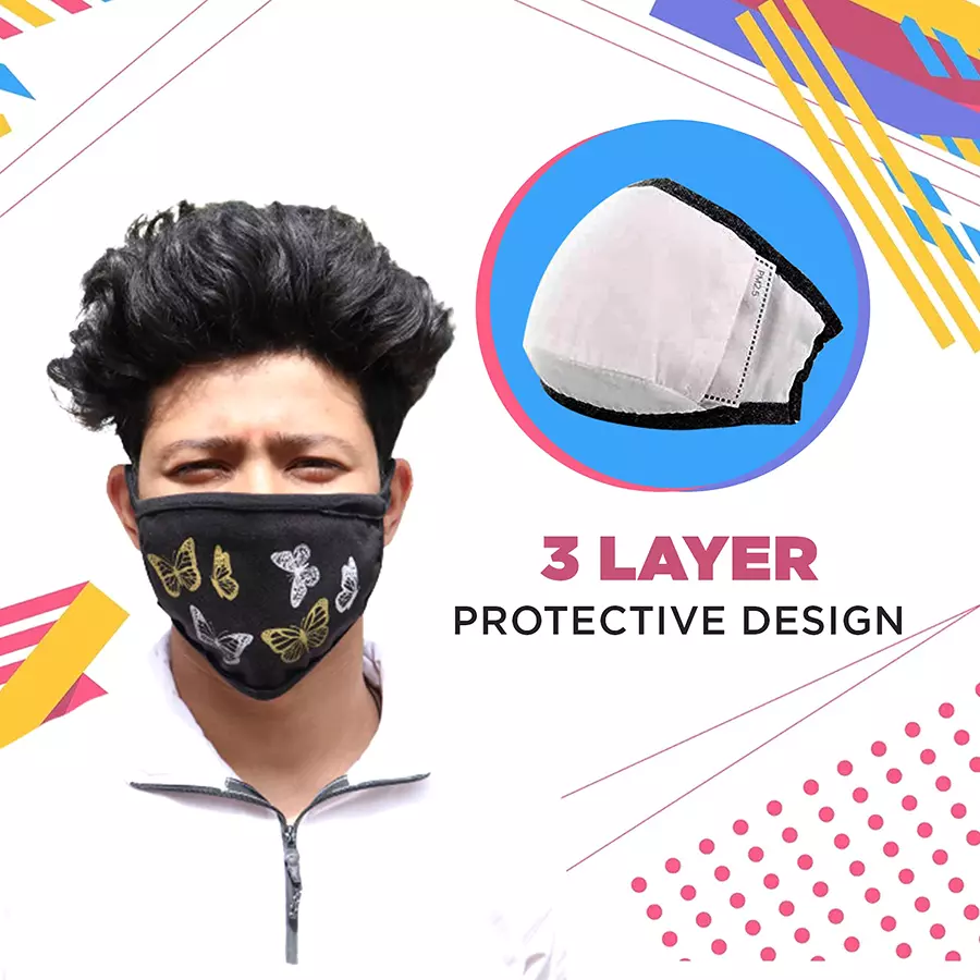 Oriley 3 Layer Reusable Face Mask OR1MS3 (Pack of 10 Pcs)
