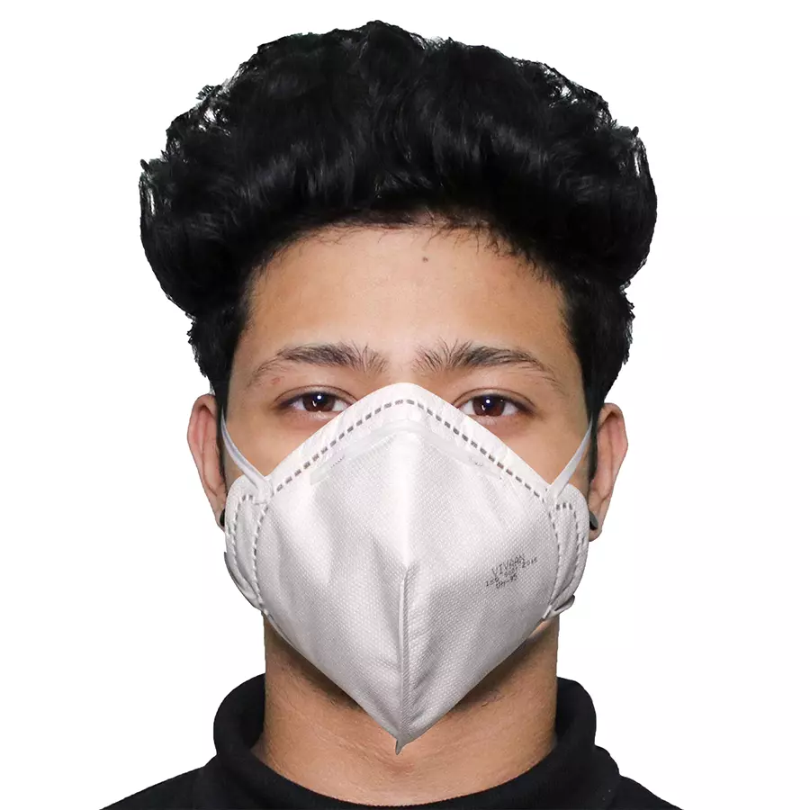 Thump V-N95 5 Layer Disposable Face Mask with Nose Pin White TH5151 (Pack of 5 Pcs)