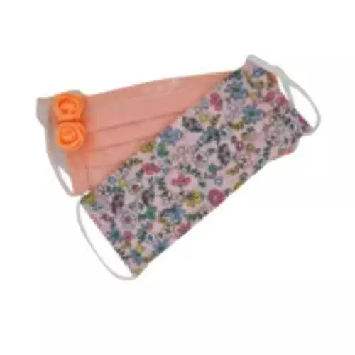 Ivillage 2 Pcs Medium Pink Cotton Fabric Face Mask for Kids Set Mask02S_Set1 (Pack of 50)