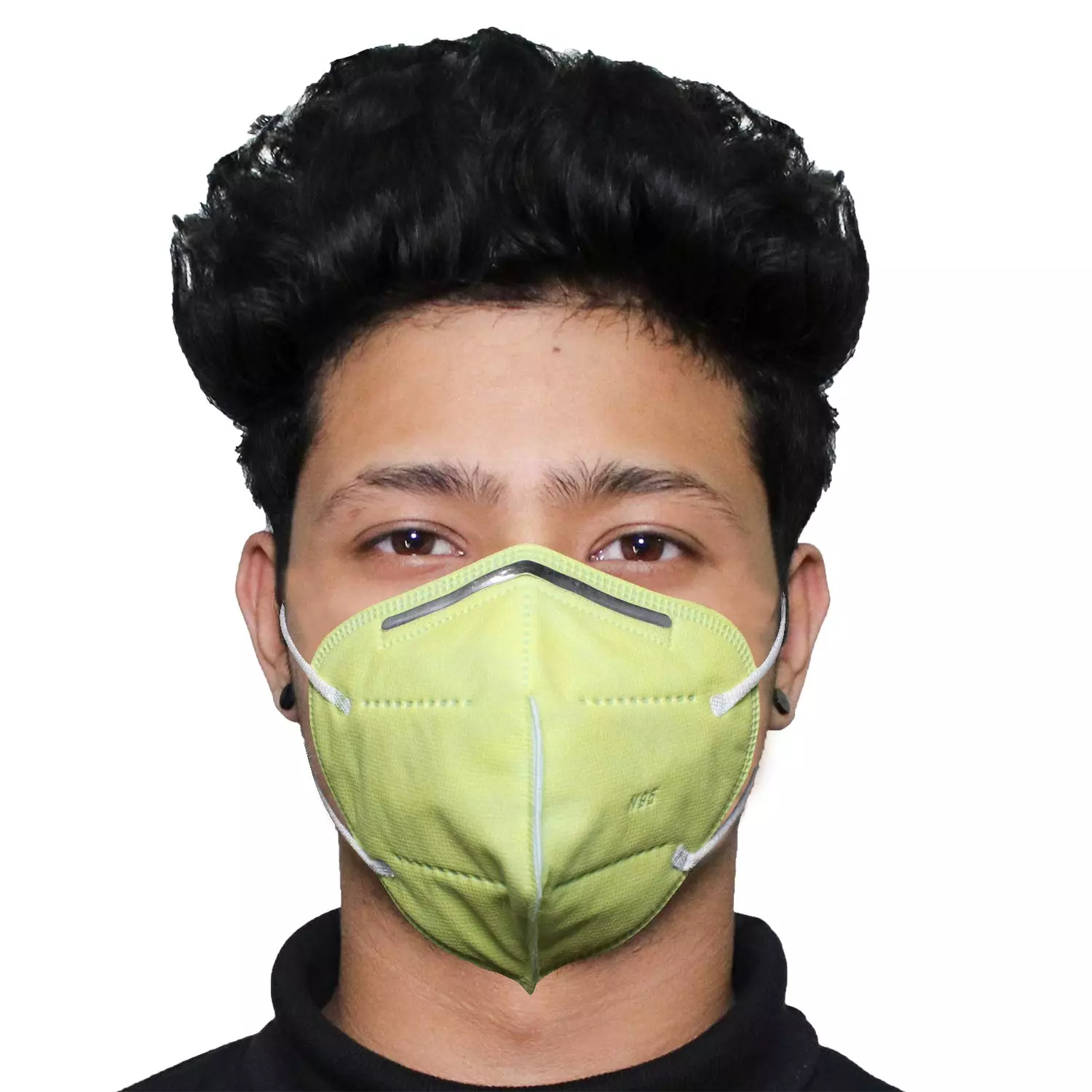 Zureni N95 5 Layer Disposable Kids Face Mask with Nose Pin and Earloop Spring Green