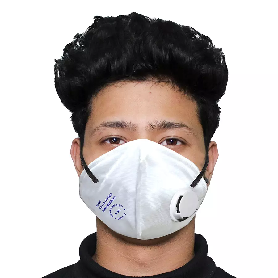 Pivalo PV5116 Face Mask with Breathing Valve White (Pack of 5 Pcs)