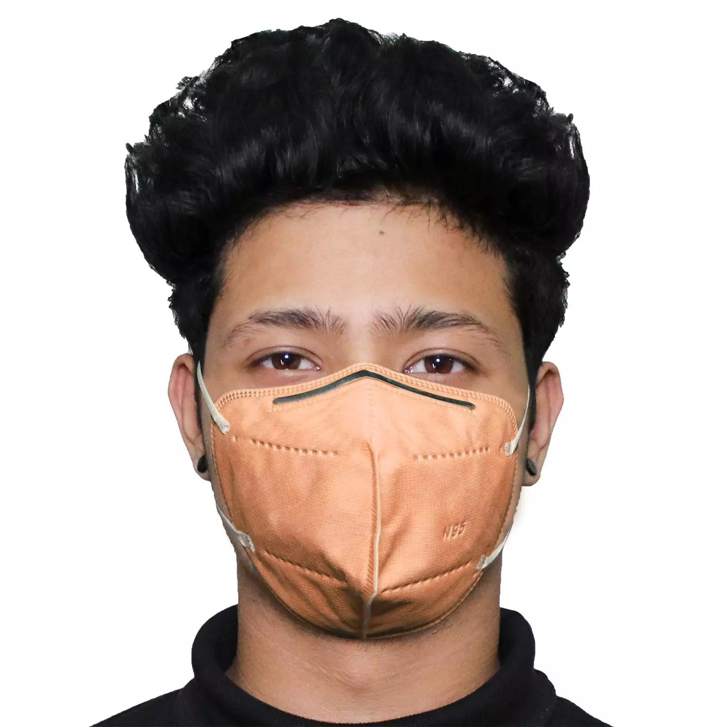 Pivalo N95 5 Layer Disposable Face Mask with Nose Pin and Earloop Peach (Pack of 2 Pcs)