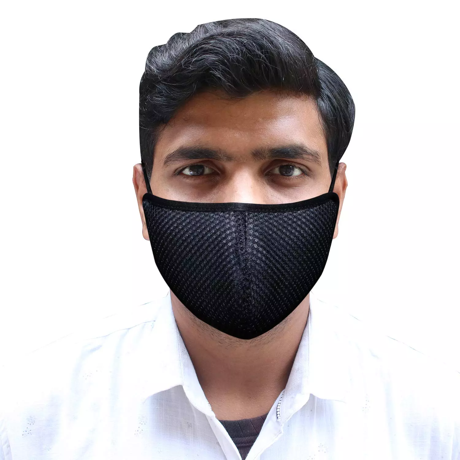 Oriley ORSM16 Air Mesh 3 Layer Face Mask with Adjustable Headband Black (Pack of 10 Pcs)