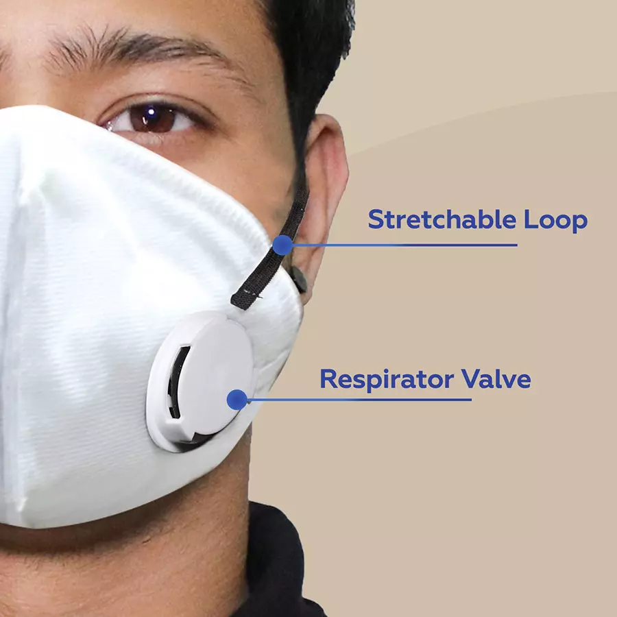 Zureni PI-N95 Face Mask with Breathing Valve White ZN5139