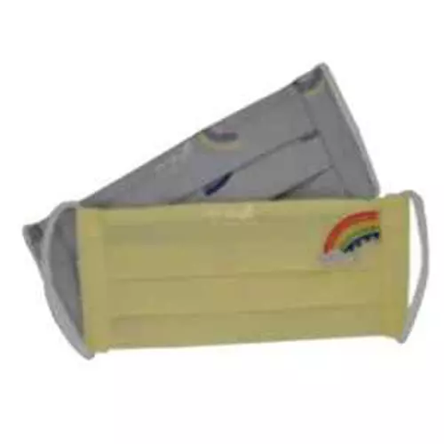 Ivillage Medium Cotton Fabric Rainbow Print & Yellow Face Mask for Kids Mask02S_Set6 (Pack of 1000)