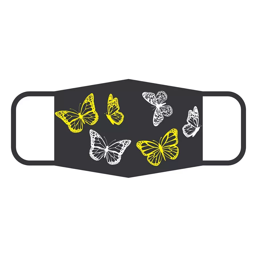 ORILEY OA5079 Universal Unisex Reusable Cotton Face Mask Butterfly design (Pack of 10)